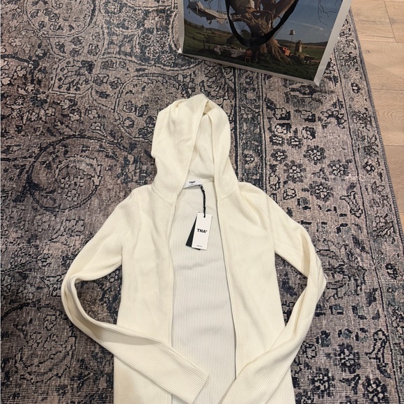 TNA Off-White Ribbed Zip-Up Jacket - Picture 5 of 6